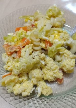 Foto resep Orek telur, wortel, kubis, dan makaroni