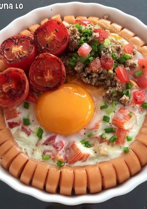 รูปของ ~ Baked Egg in Sausage Ring~