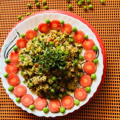 A picture of Carrot and Matar Oatmeal Khichdi.
