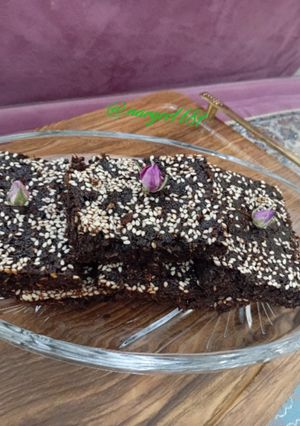 عکسی از دستور 🍎🍩🍏براونی سیب🍎🍩🍏