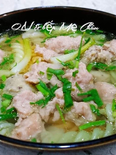 Hình của món Nui nấu mọc.
