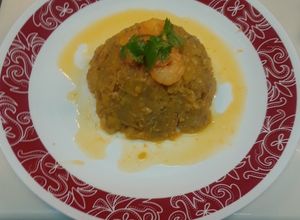 Una foto de 🇵🇷Mofongo relleno de camarones al ajillo 🇵🇷