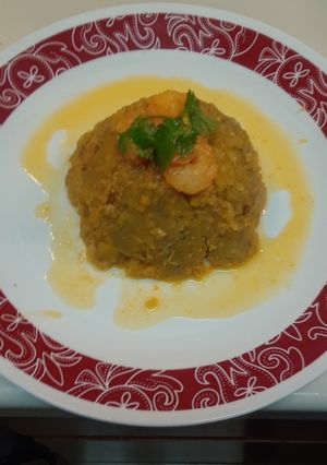 Una foto de 🇵🇷Mofongo relleno de camarones al ajillo 🇵🇷