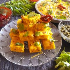 A picture of Quick bottle gourd farali dhokla.