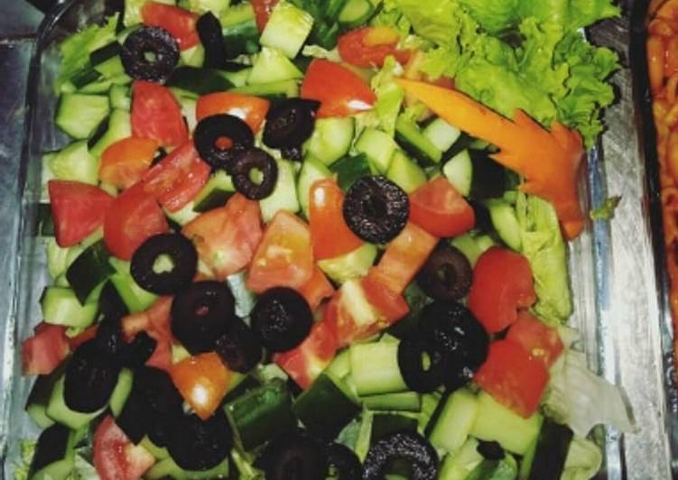 Cucumber Tomato & Olive Salad