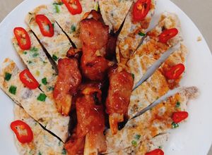 Hình của món Lòng trắng trộn thịt bằm.