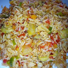 A picture of Fried mushrooms in rice #AuthorMarathon.