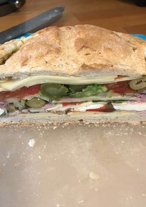 A picture of Muffuletta, a la James Martin.