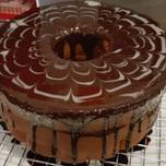 Chocolate chiffon cake with coffee chocolate ganache #mycookbook