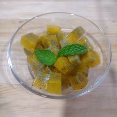 A picture of Orange Chia Seed Ice Cubes.
