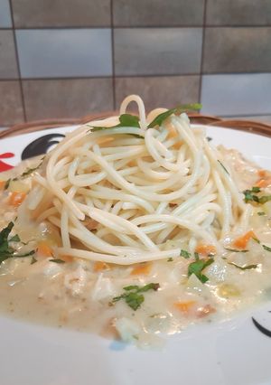 Foto resep 💕 SPAGHETTI SIRAM CREAM SOUP