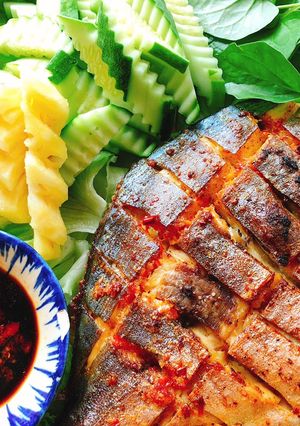 Hình của món Cá chim nướng muối ớt.
