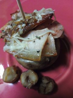 Una foto de Pincho de champis y beicon