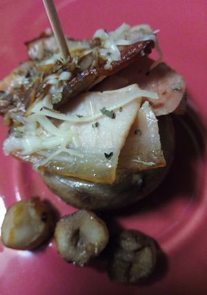 Una foto de Pincho de champis y beicon