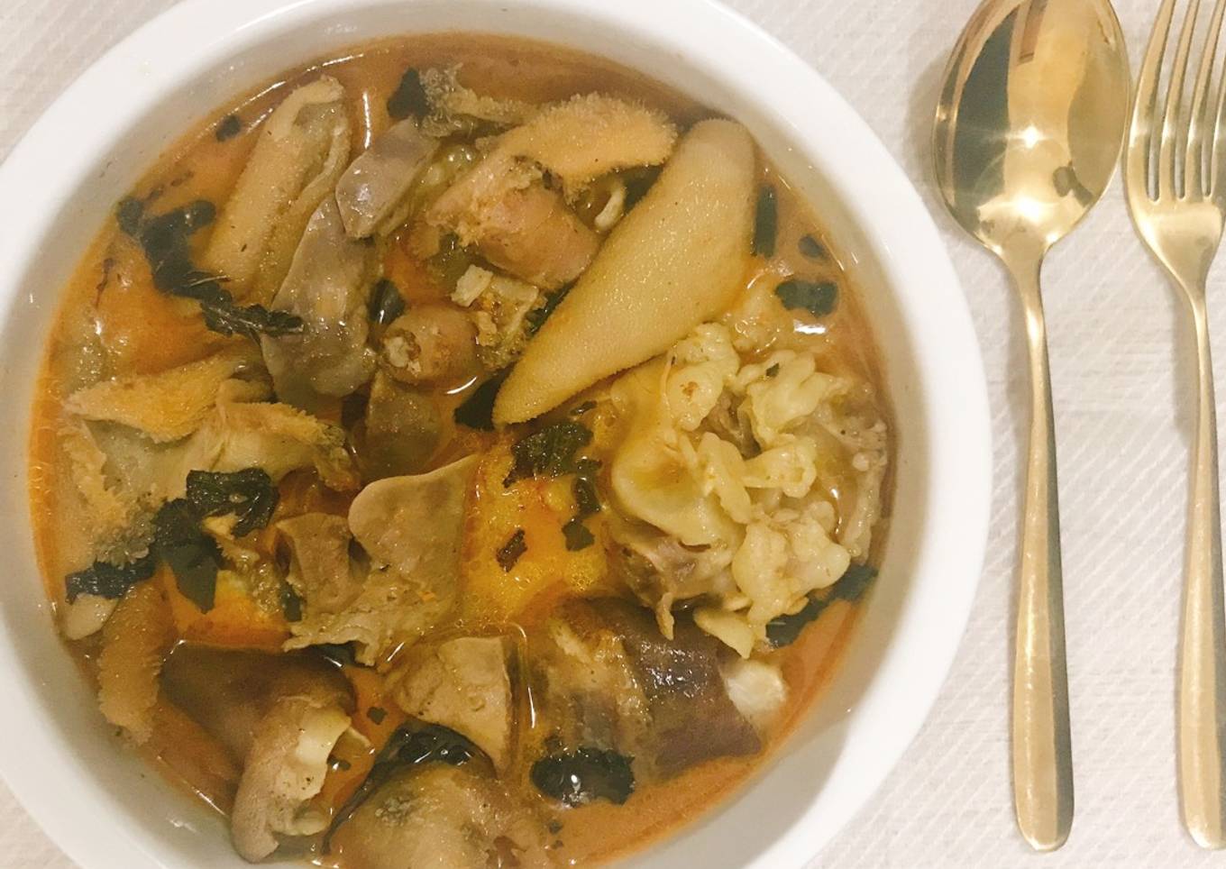 Goat intestines peppersoup