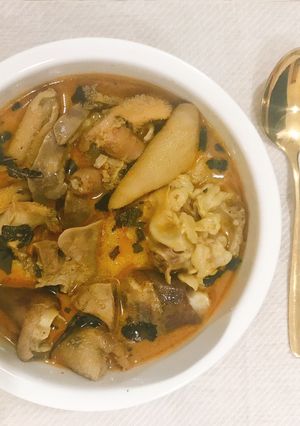 A picture of Goat intestines peppersoup.