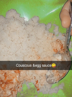 A picture of Couscous & egg sauce.