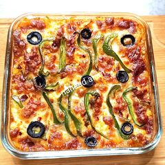 A picture of Capsicum Lasagna In Air Fryer.
