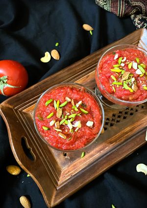 A picture of Shahjahani Meetha (Tomato Halwa - Hyderabadi style).