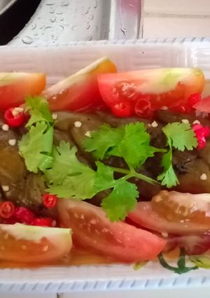 รูปของ 🍆ยำมะเขือยาว🌶️🍀(เจ)