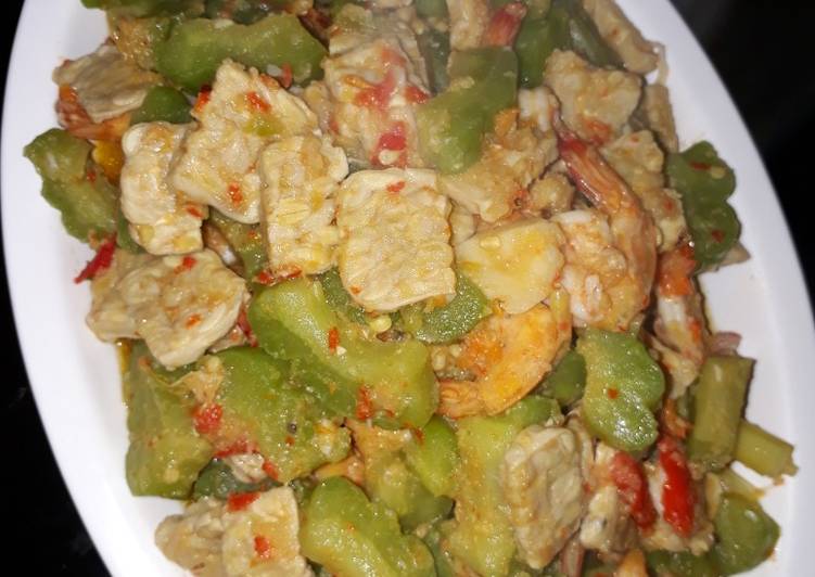 Tumis Pare Tempe Udang