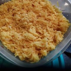 Mexican inspired seasoned rice A picture of Mexican inspired seasoned rice.