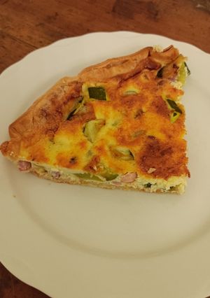 Une photo de Quiche lardons courgette