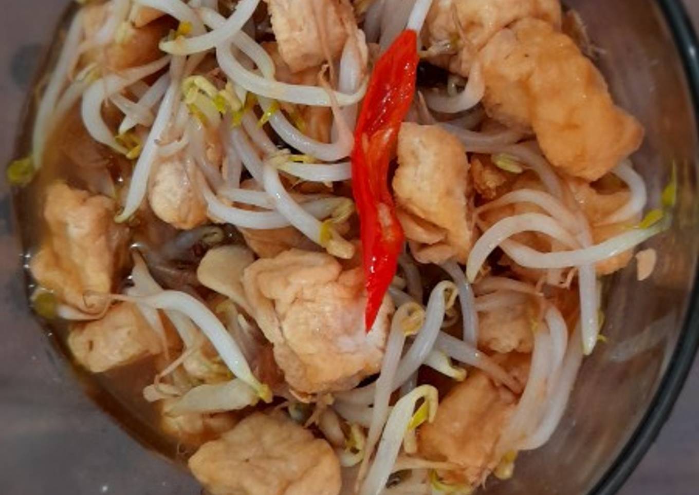 Tumis Tahu putih with toge
