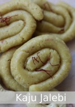 A picture of Kaju Jalebi.