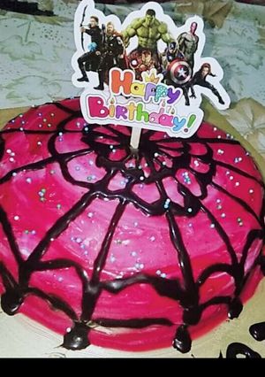 A picture of Spider Man cake.