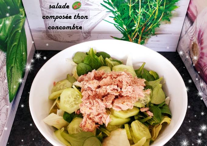 Salade 🥗 composée de thon et concombre😊 #healthy