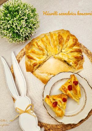Húsvéti szendvics koszorú 🐰🐥🐑🥚🥪 - teljes kiőrlésű recept fotója