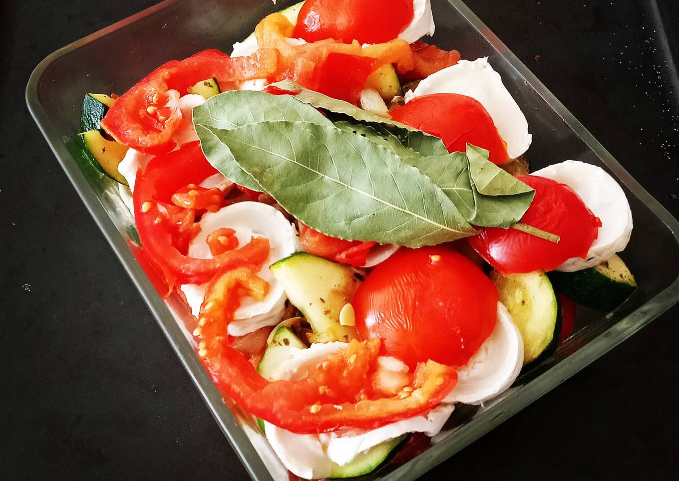 Mon petit gratin chèvre, tomate,courgette