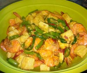 Resep mudah Tumis Udang Tahu Gurih Mantul