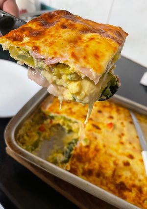 Una foto de Soufflé de Verduras relleno