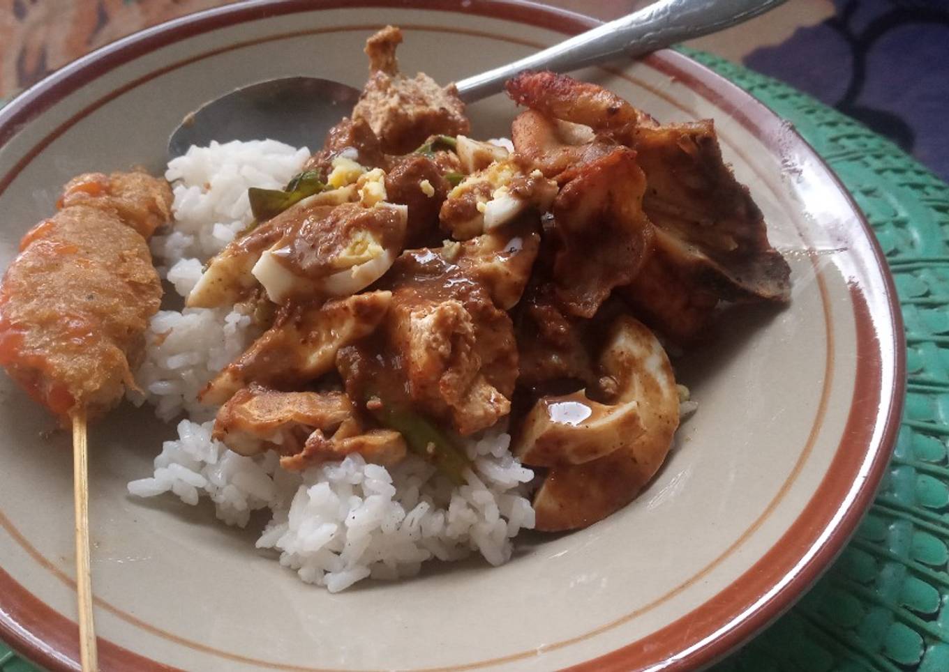 Nasi pecel rumahan