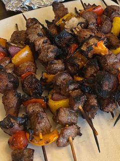 A picture of Savory Grilled Marinated Steak Kabobs.