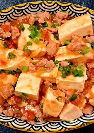 Hình của món Đậu hũ non sốt thịt bằm.