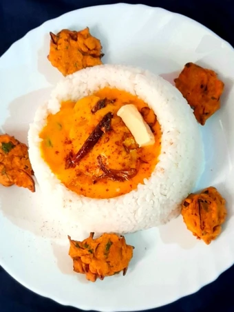 Recipe Buttery Kadhi In Rice Bowl which Delicious