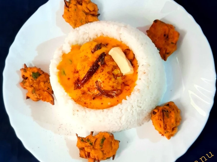 Recipe Buttery Kadhi In Rice Bowl which Delicious