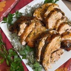 A picture of Roast Turkey with Herb Butter.