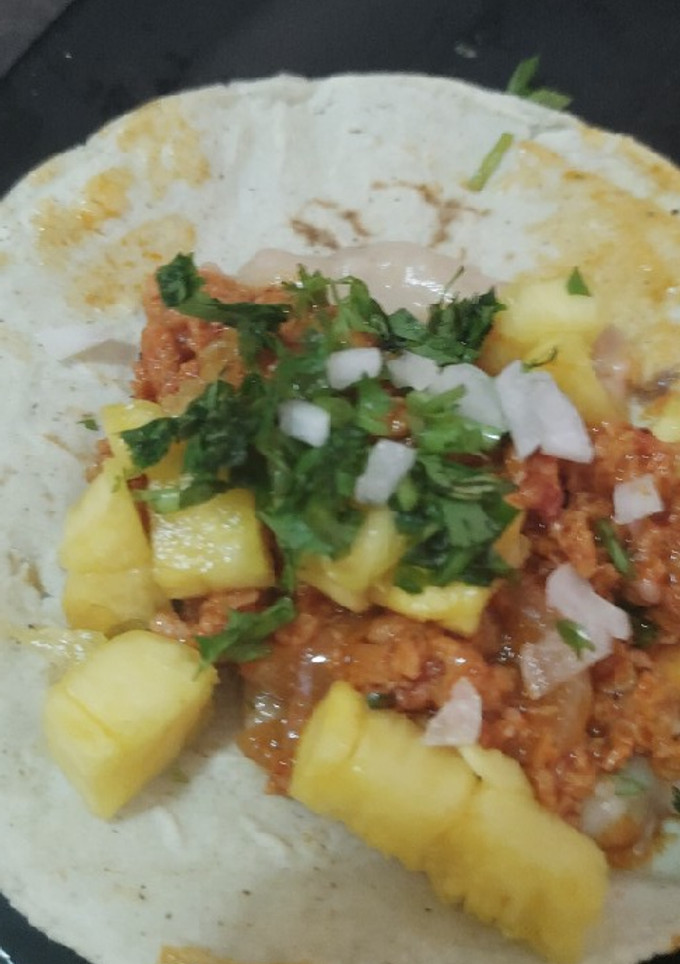 Una foto de Tacos de soya al pastor 😍
