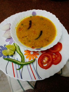 A picture of Tarka toor dal.