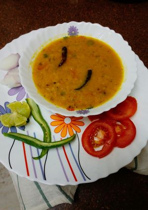 A picture of Tarka toor dal.