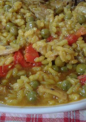 Una foto de Arroz meloso de pollo