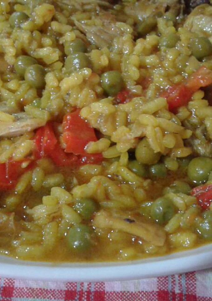 Una foto de Arroz meloso de pollo