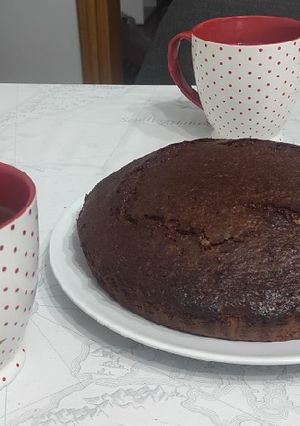 Una foto de Bizcocho de yogur y chocolate