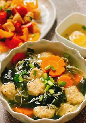 Hình của món Canh tôm rong biển.