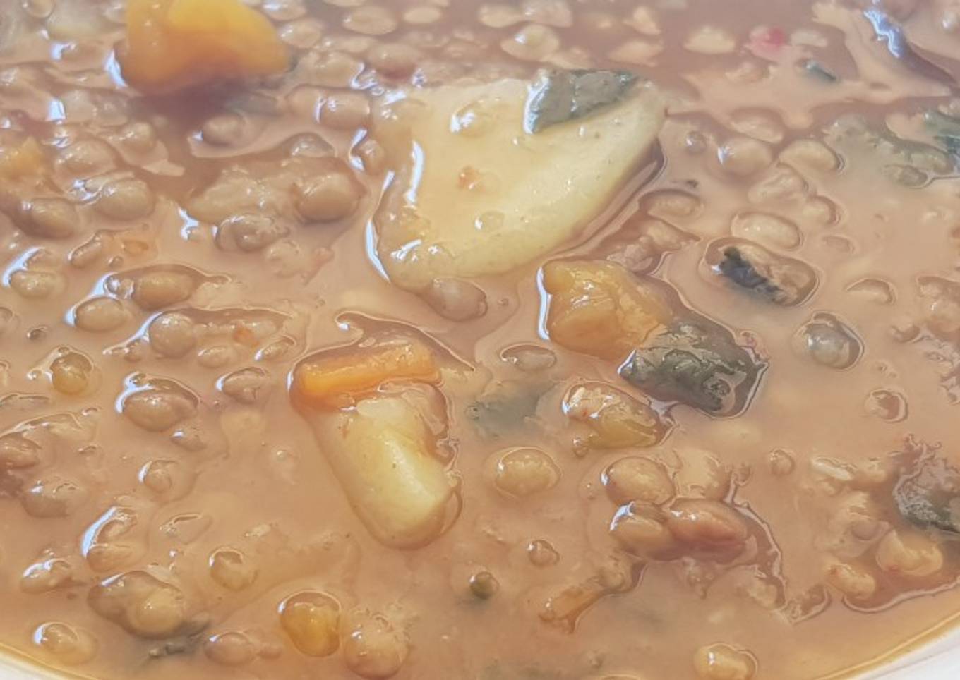 Lentejas viudas solo con verduras