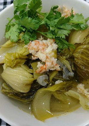 Hình của món Canh cải chua nấu tôm.